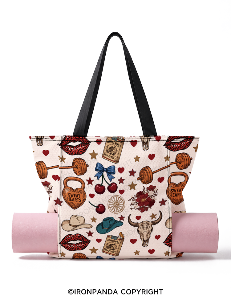 Sweat Hearts Western Yoga Mat Tote Bag
