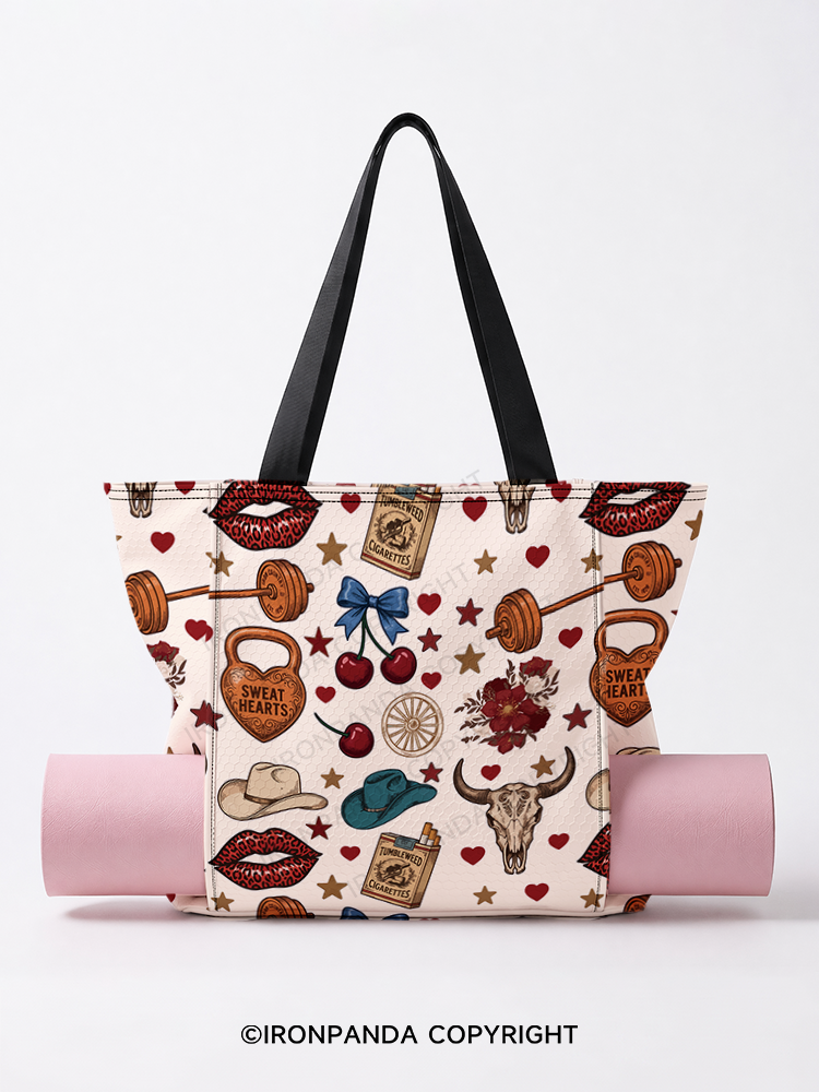 Sweat Hearts Western Yoga Mat Tote Bag