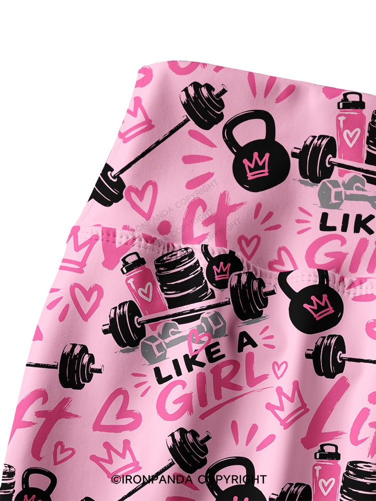 Lift Like a Girl Printed Yoga Pants