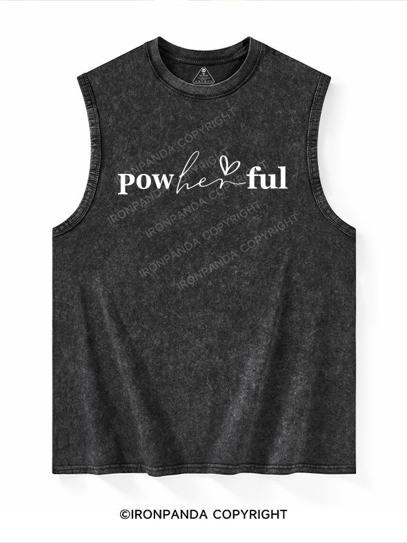 POW HER FUL Washed Tank