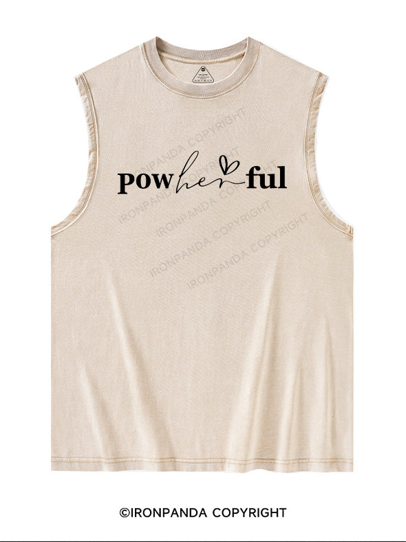 POW HER FUL Washed Tank