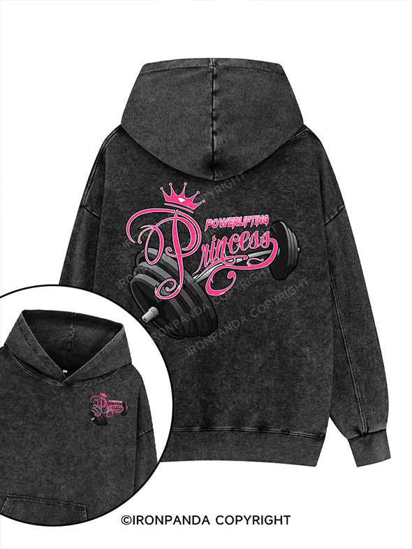 Powerlifting Princess Printed Washed Gym Hoodie
