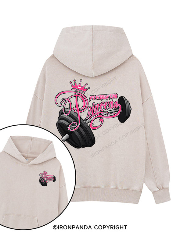 Powerlifting Princess Printed Washed Gym Hoodie
