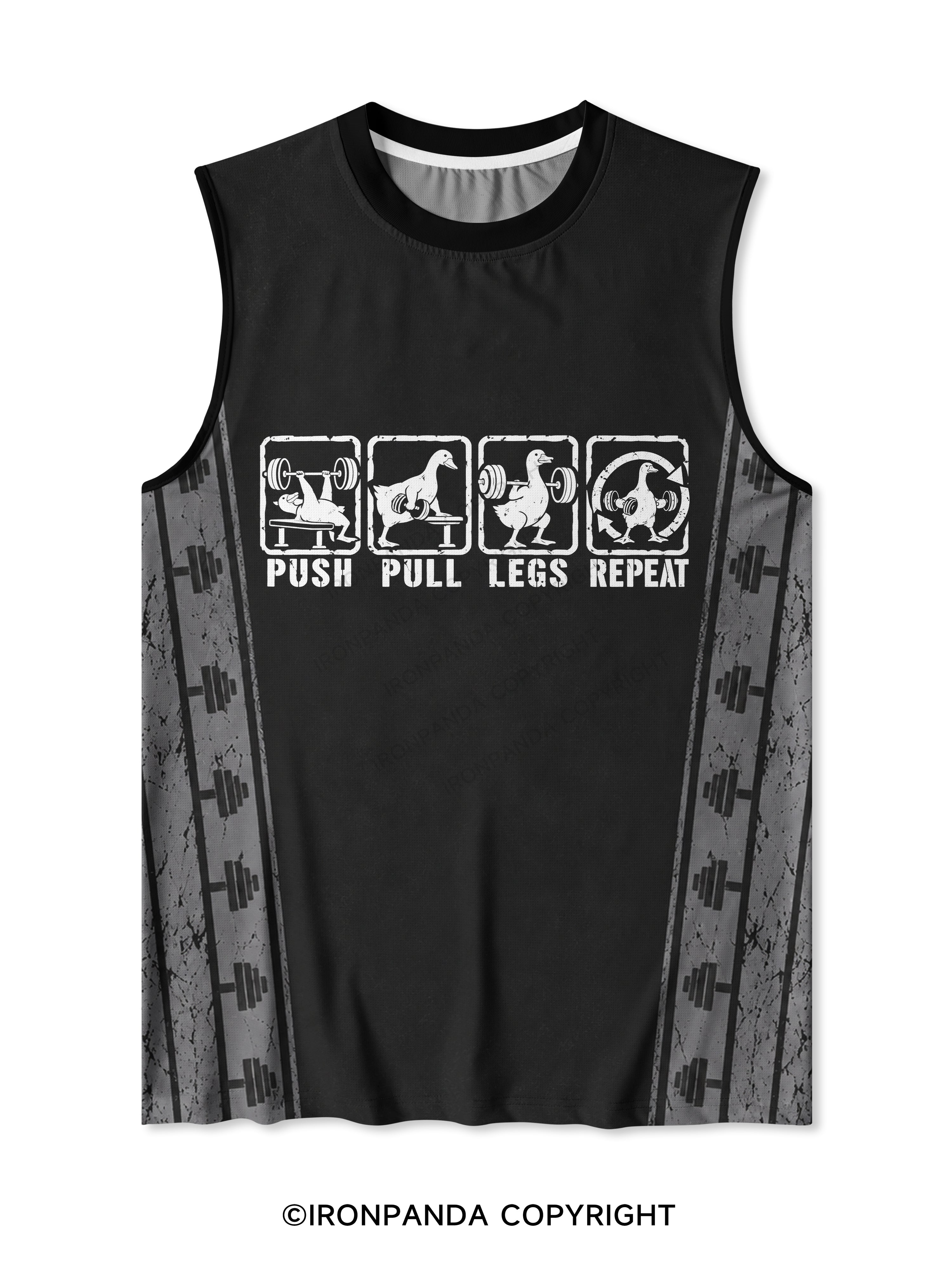 PUSH PULL LEGS REPEAT FUNNY GOOSE Quick-Dry Mesh Tank