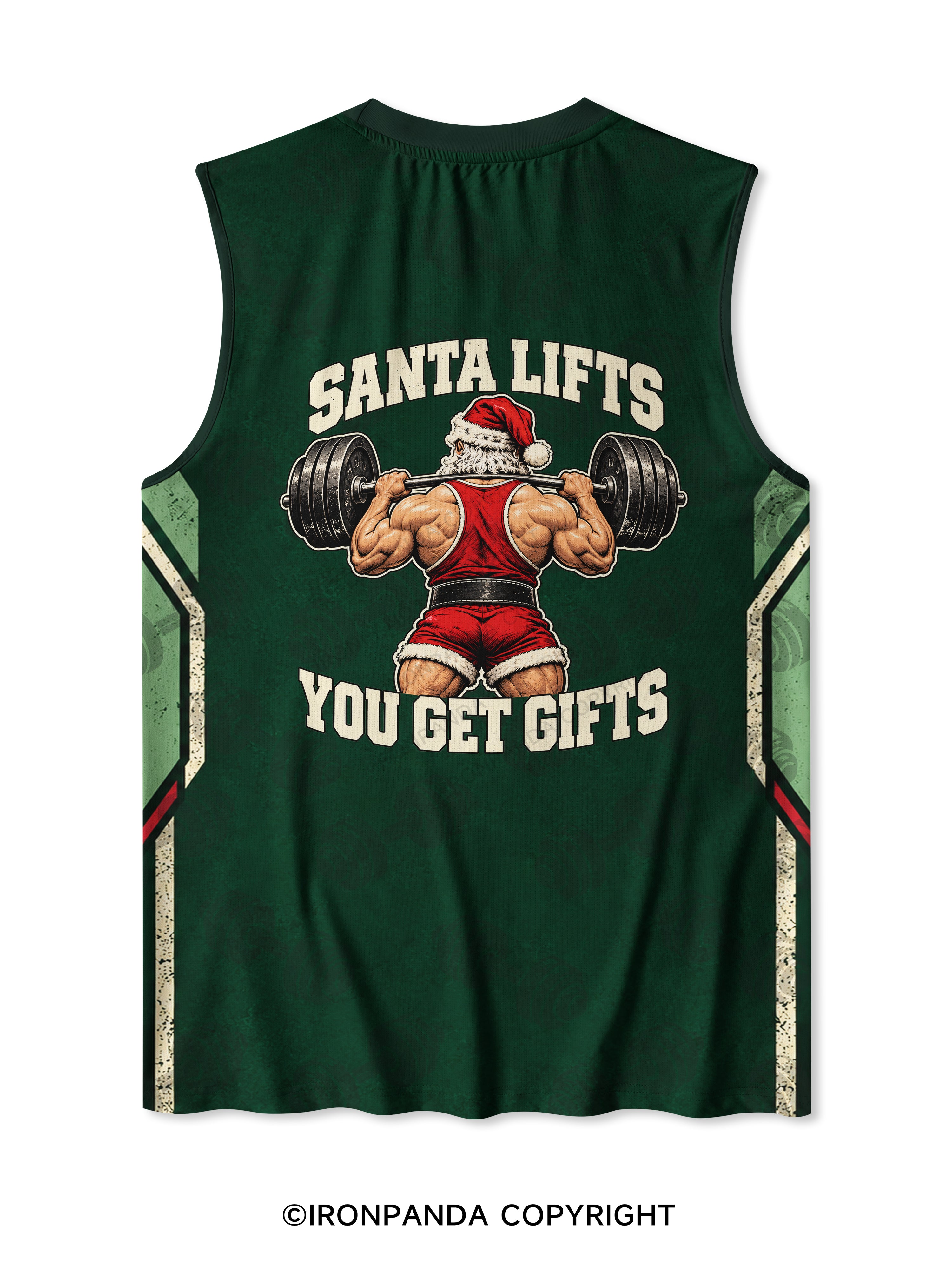 Funny No Lift No Gift Buff Santa Quick-Dry Mesh Tank