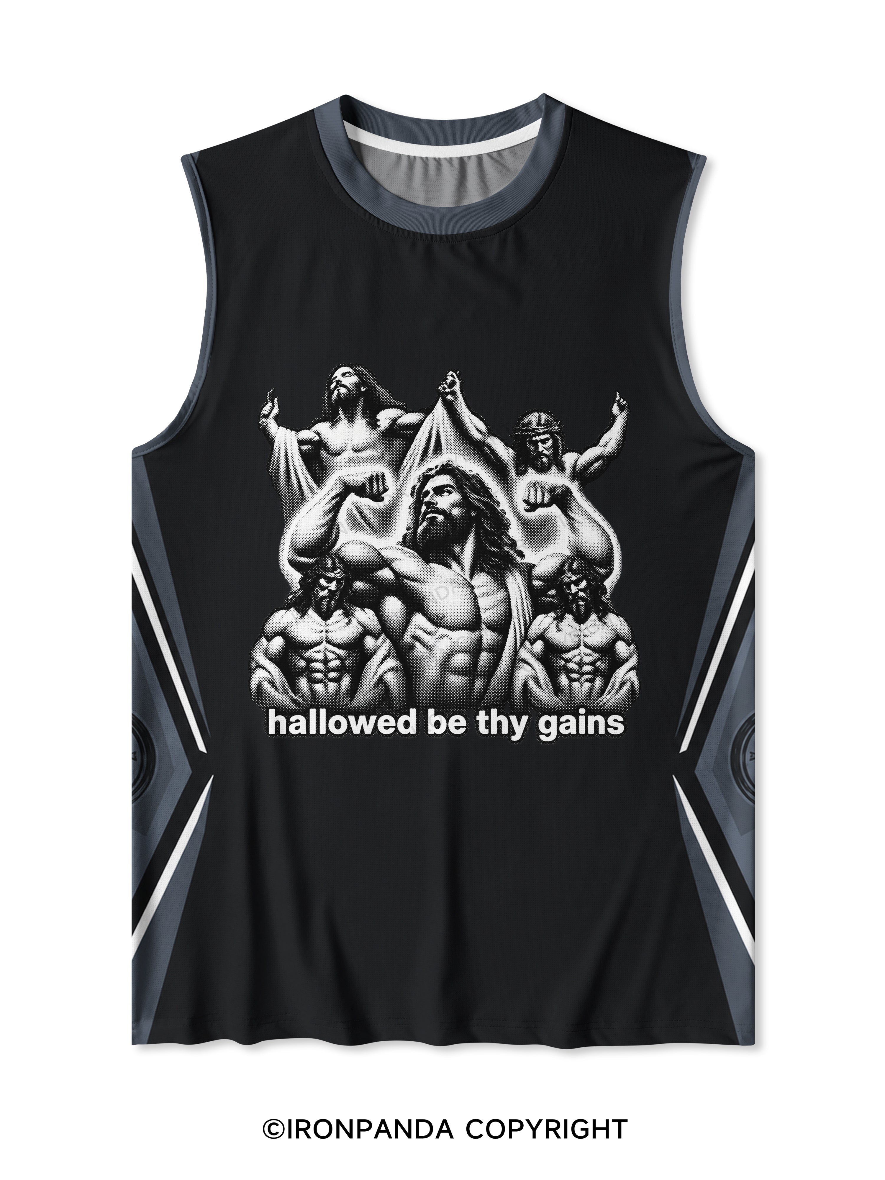 hallowed be thy gains Quick-Dry Mesh Tank
