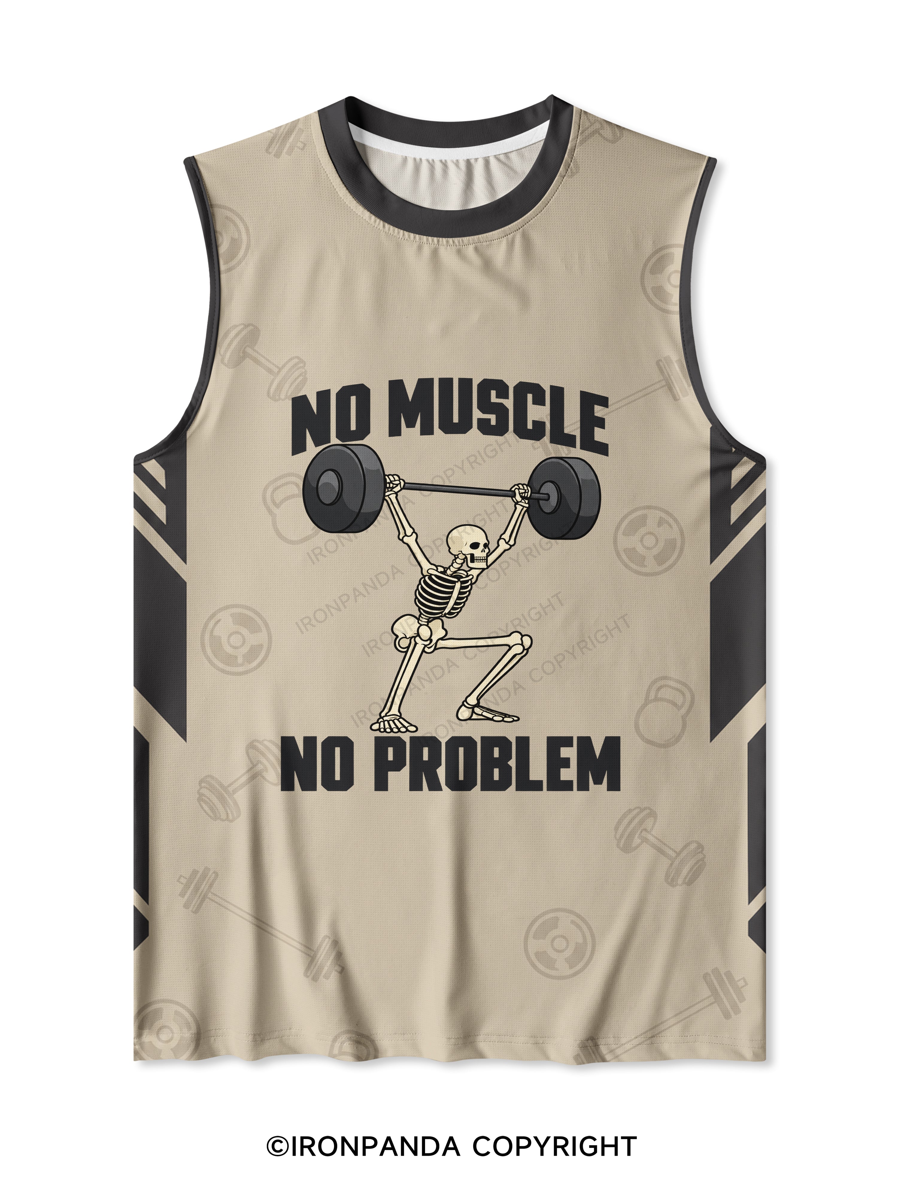 NO MUSCLE NO PROBLEM SKELETON Quick-Dry Mesh Tank