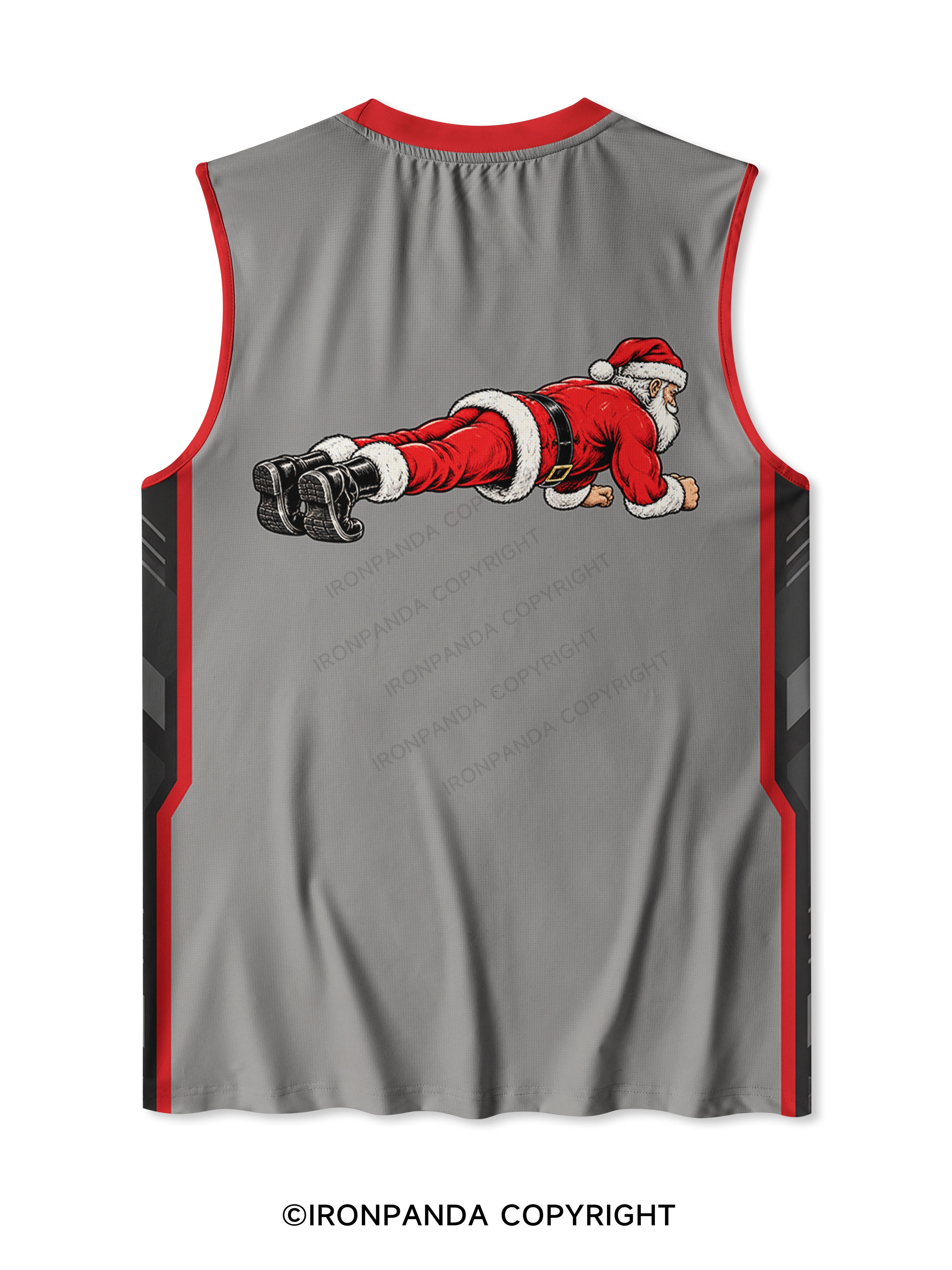 HO HO HOLD THE PLANK FUNNY CHRISTMAS Quick-Dry Mesh Tank