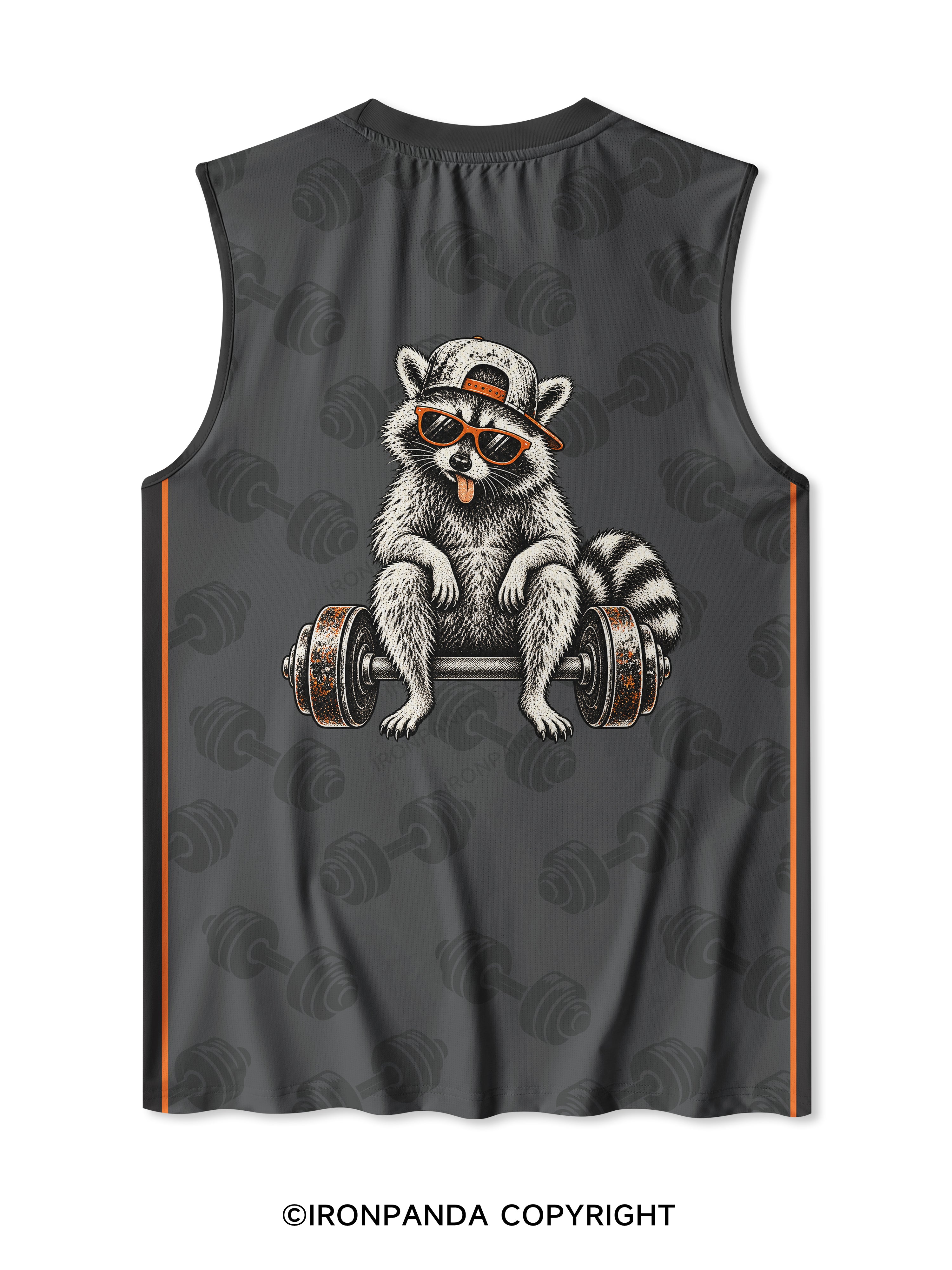 Funny Raccoon Gym Quick-Dry Mesh Tank