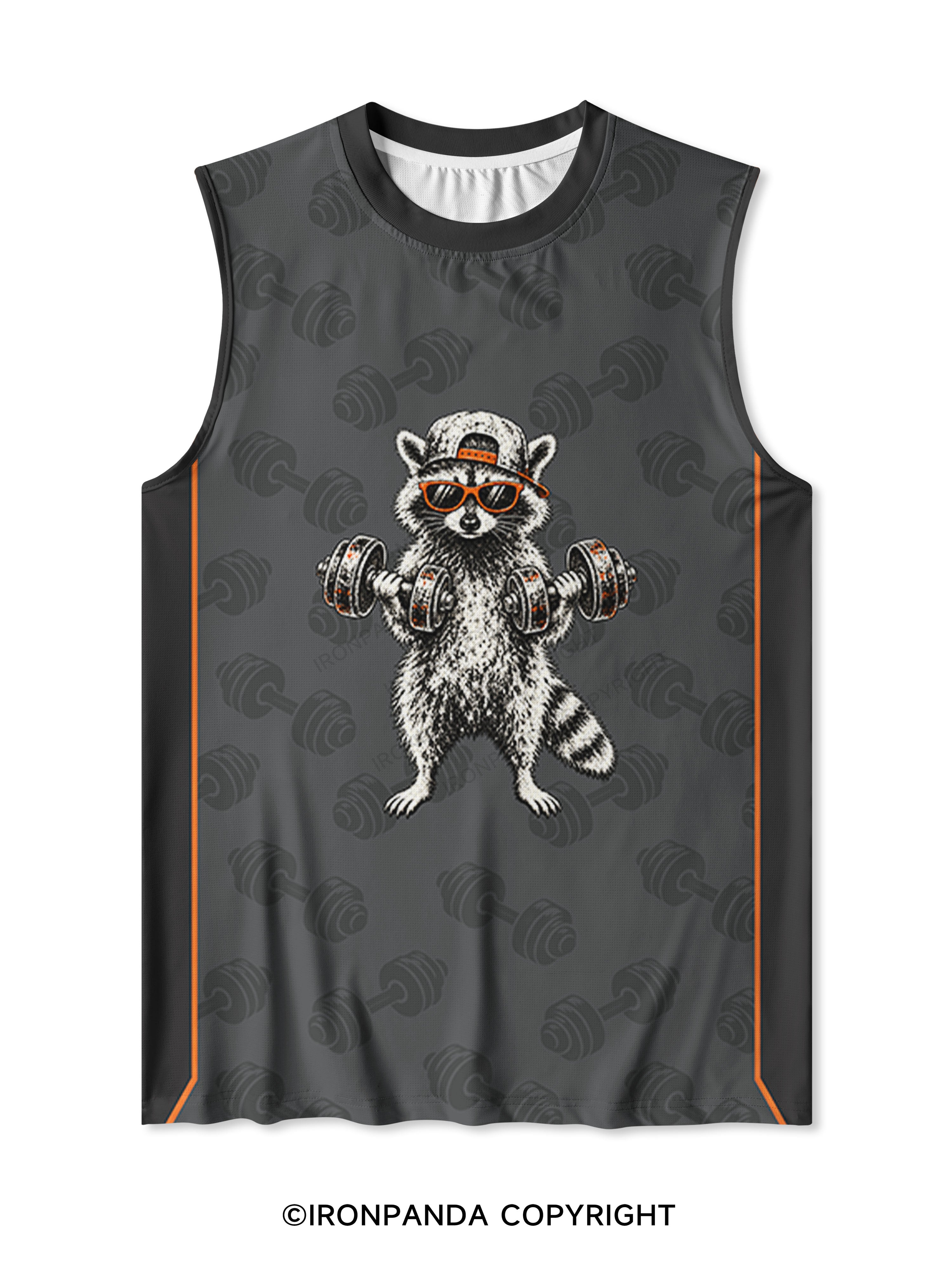 Funny Raccoon Gym Quick-Dry Mesh Tank