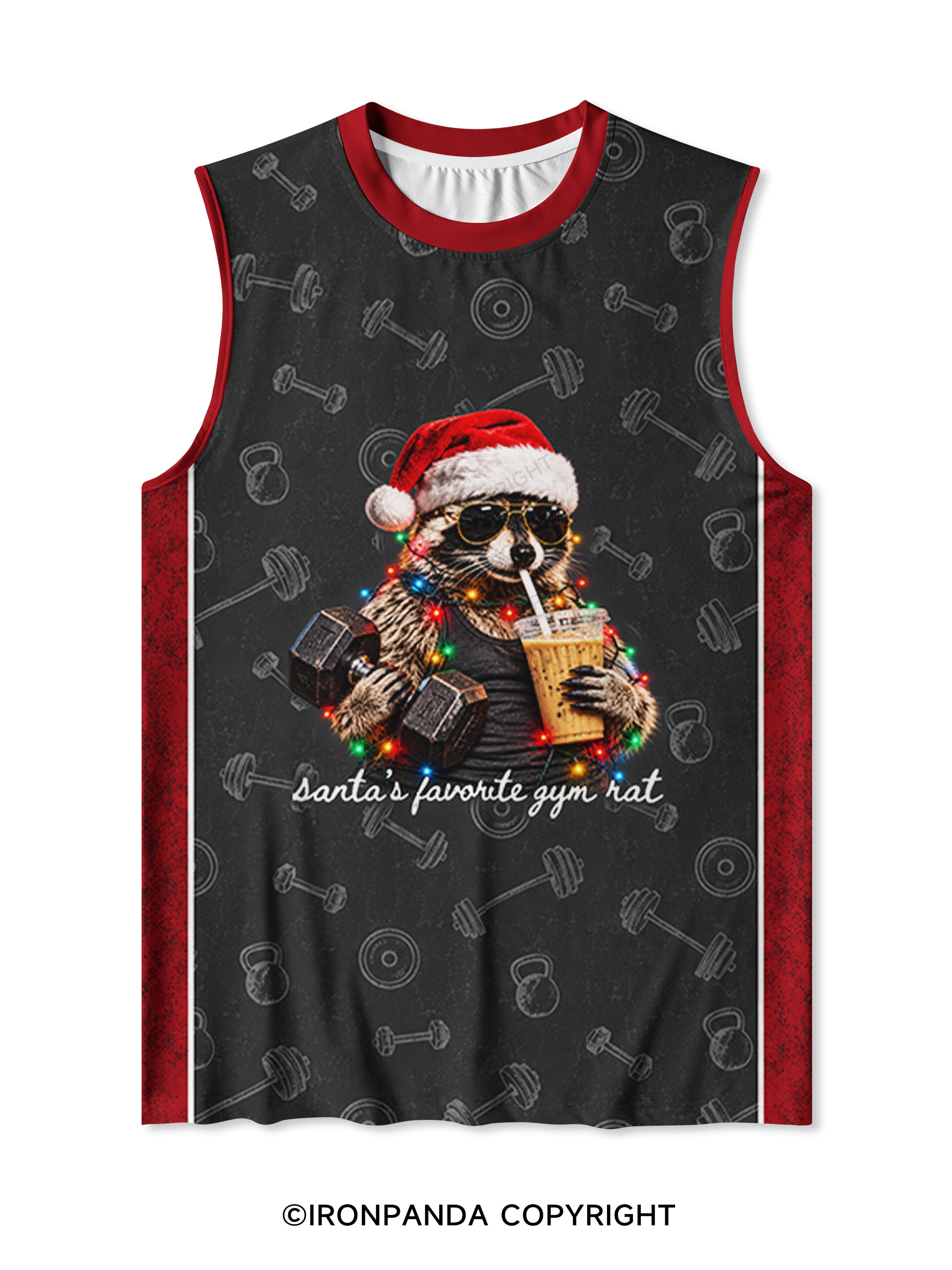 santa's favorite gym rat Quick-Dry Mesh Tank