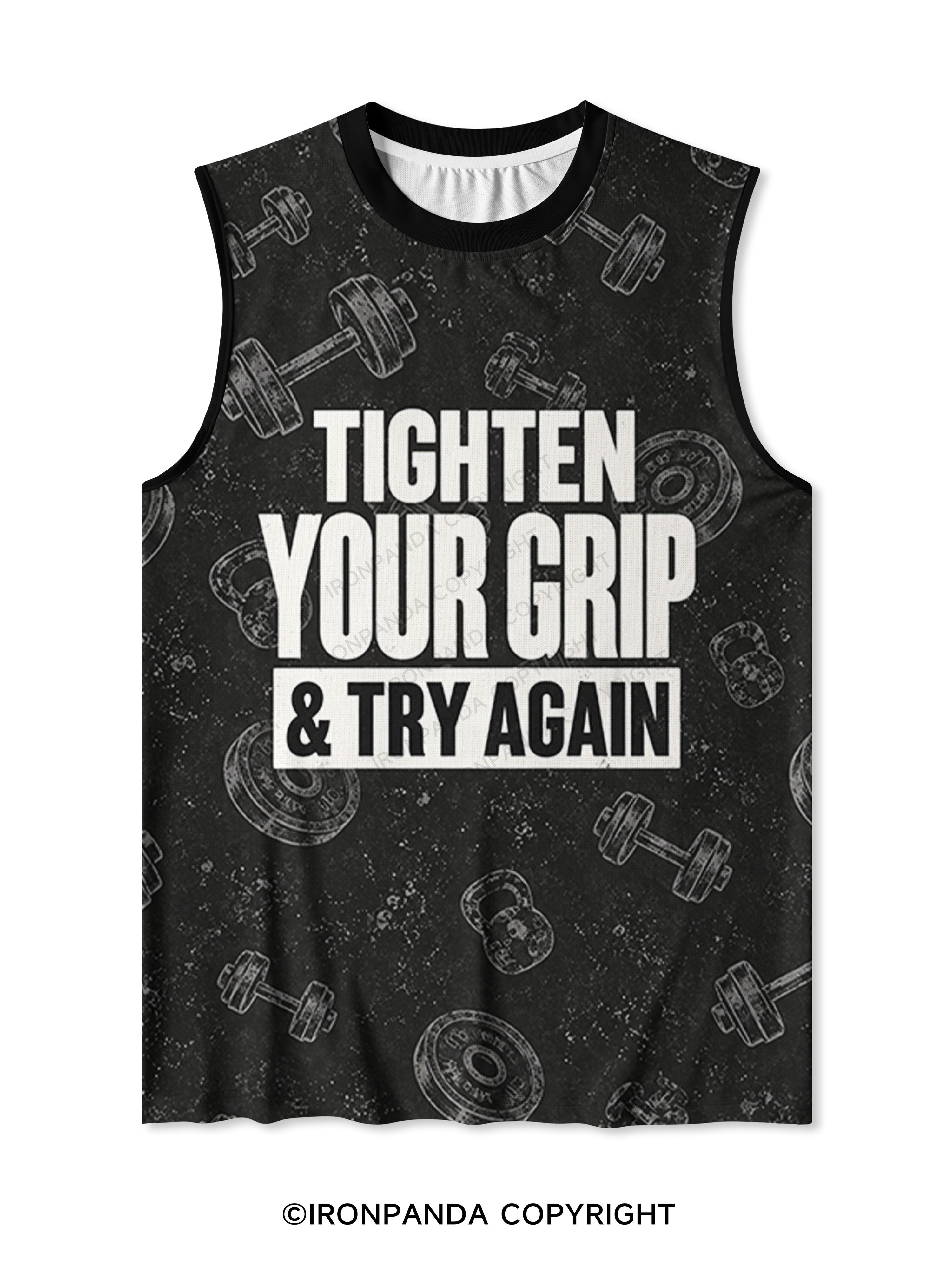 TIGHTEN YOUR GRIP & TRY AGAIN Quick-Dry Mesh Tank