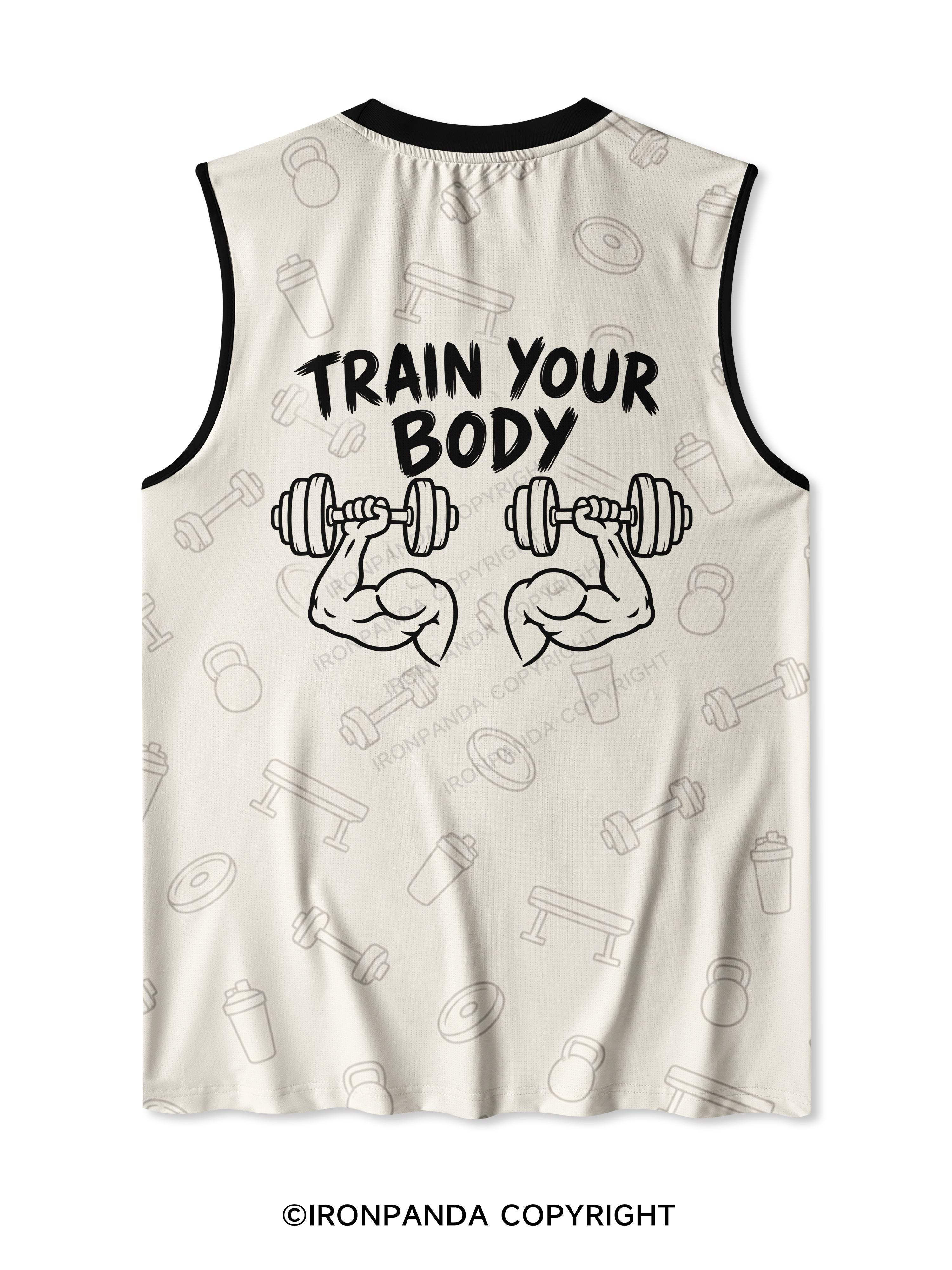 TRAIN YOUR BRAIN TRAIN YOUR BODY Quick-Dry Mesh Tank