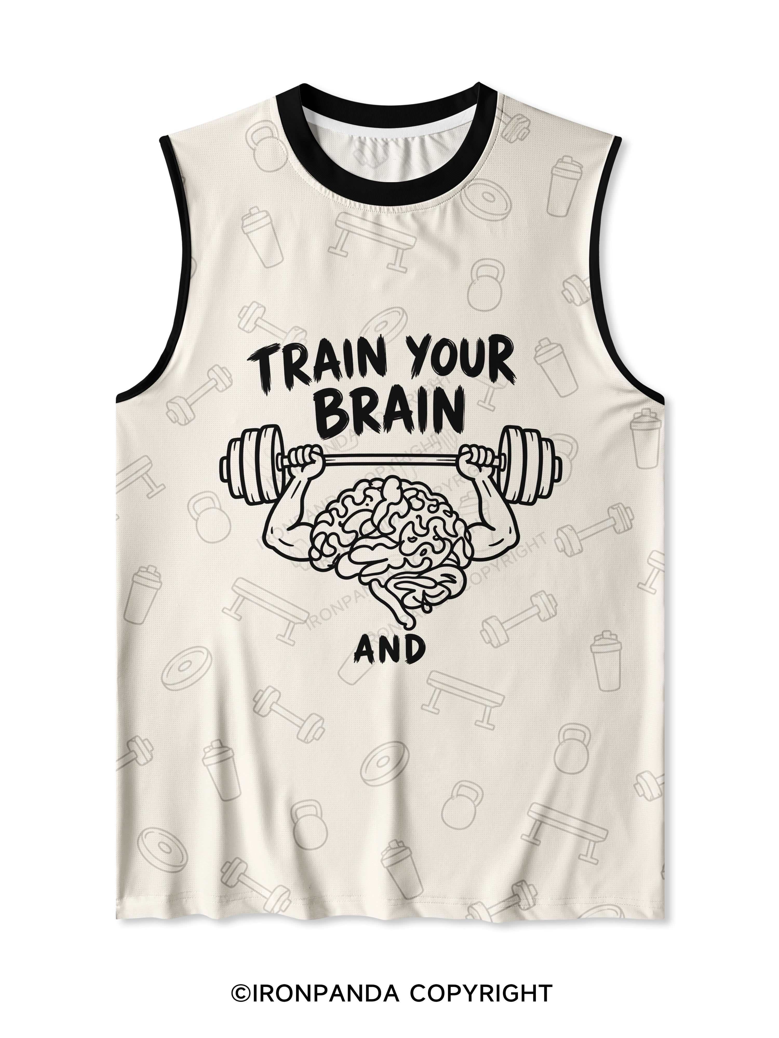 TRAIN YOUR BRAIN TRAIN YOUR BODY Quick-Dry Mesh Tank