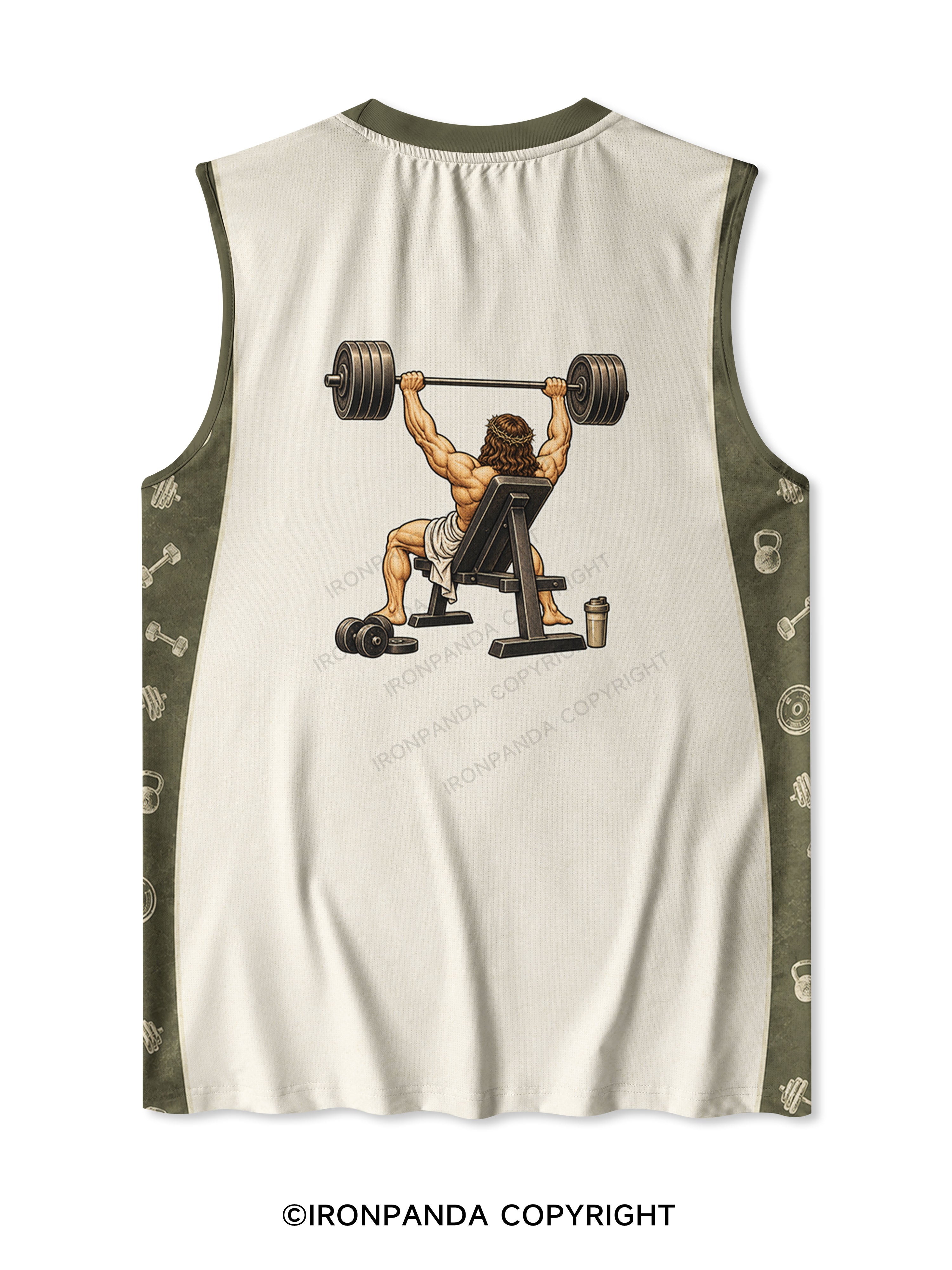 JESUS THE ULTIMATE DEADLIFTER Quick-Dry Mesh Tank