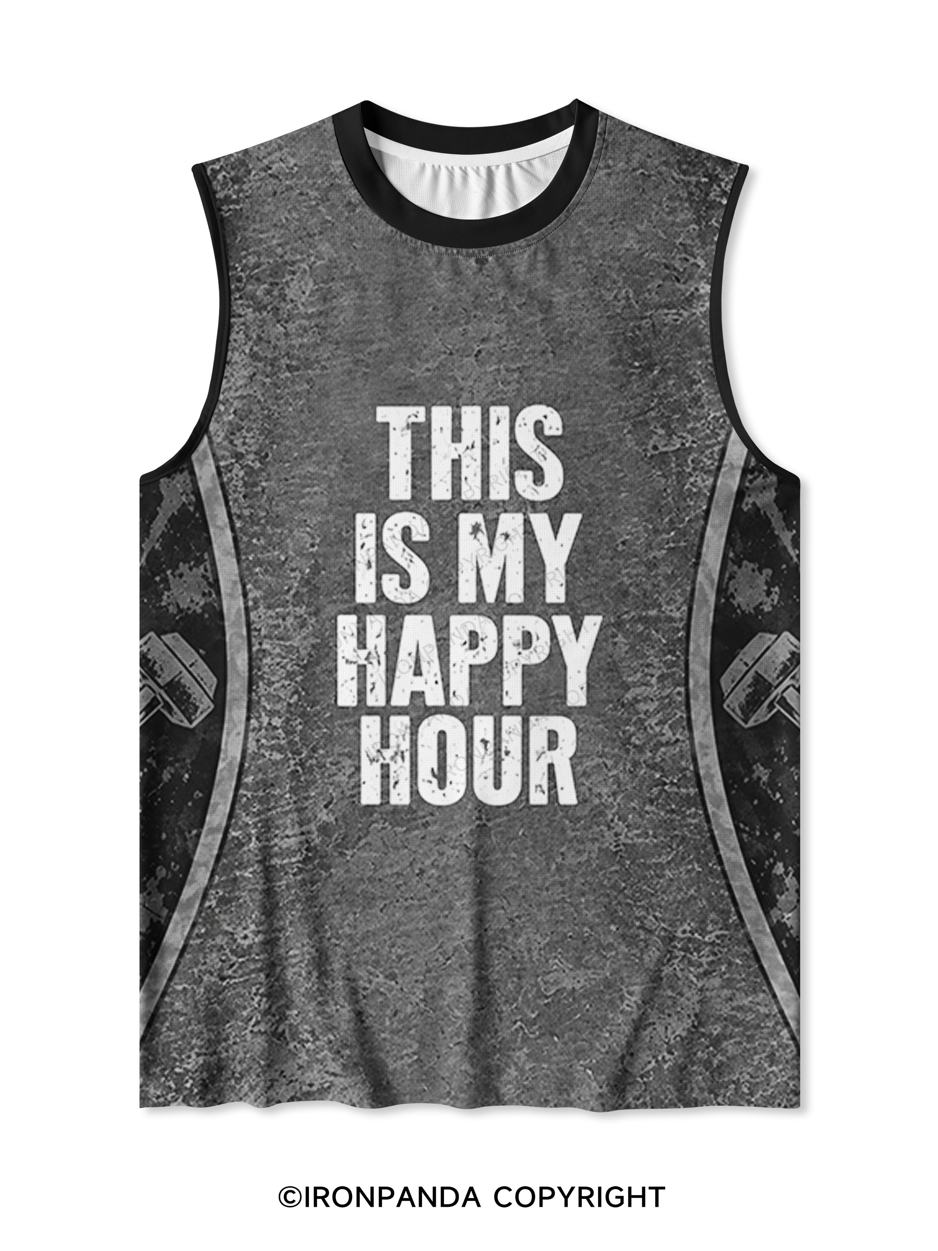 THIS IS MY HAPPY HOUR Quick-Dry Mesh Tank