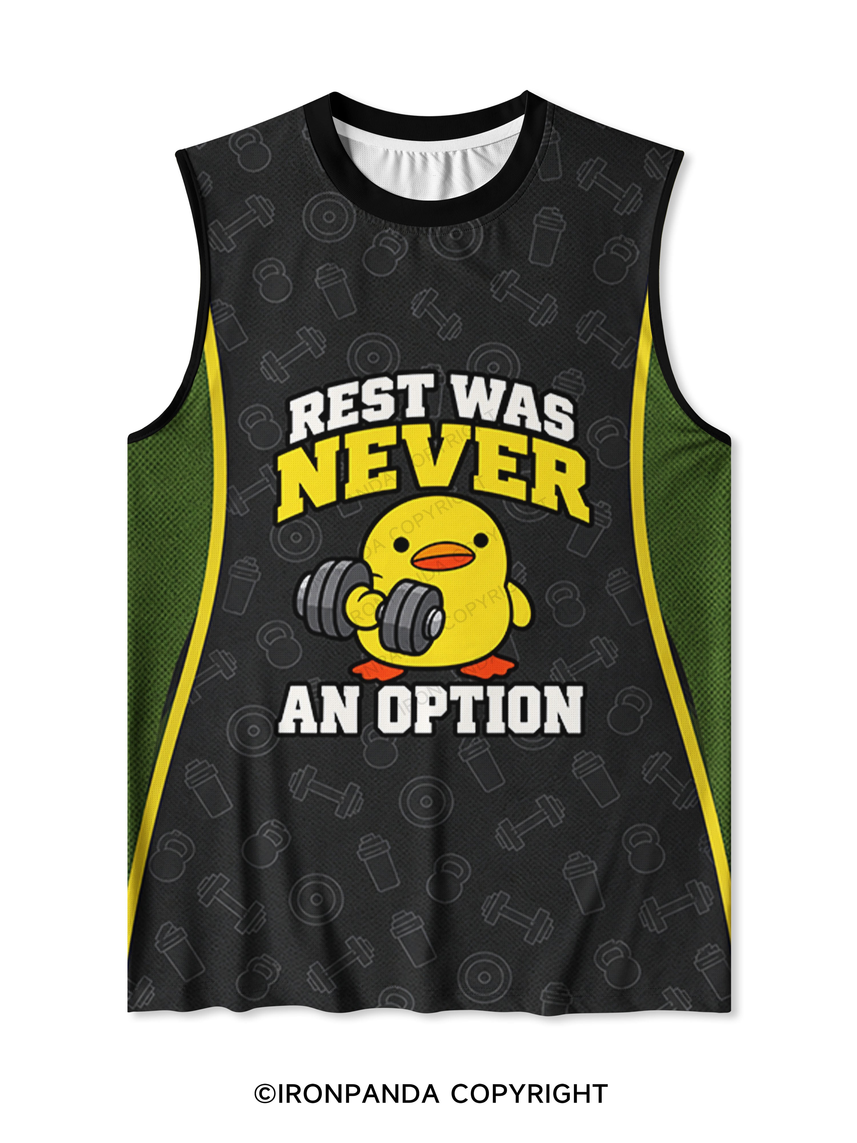 REST WAS NEVER AN OPTION Quick-Dry Mesh Tank