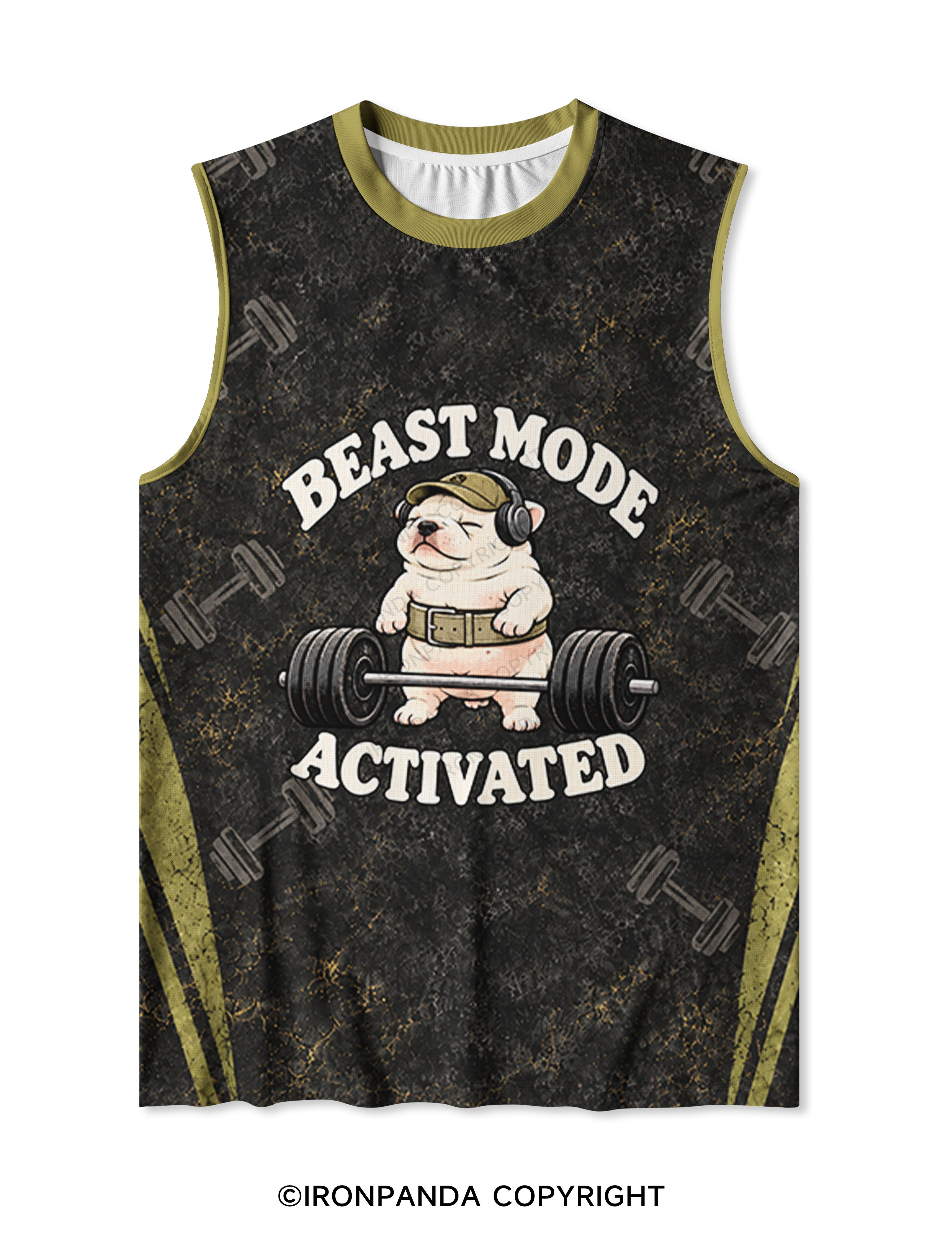 BEAST MODE ACTIVATED FUNNY DOG Quick-Dry Mesh Tank