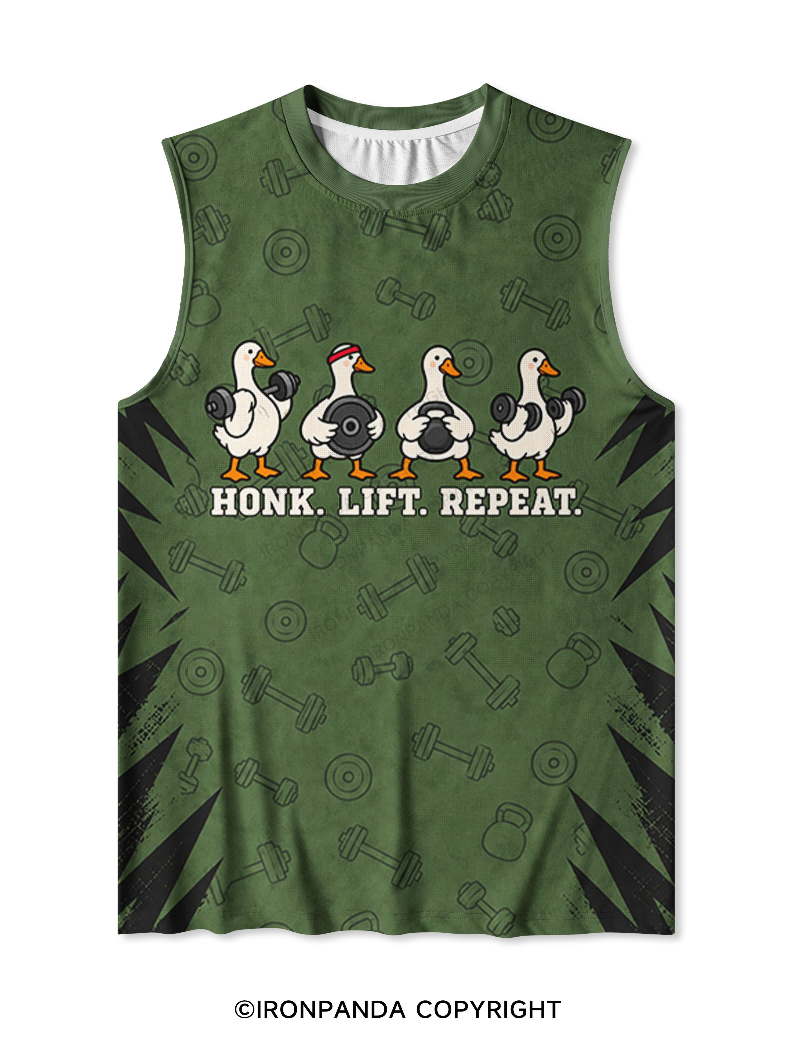 HONK LIFT REPEAT FUNNY GOOSE Quick-Dry Mesh Tank