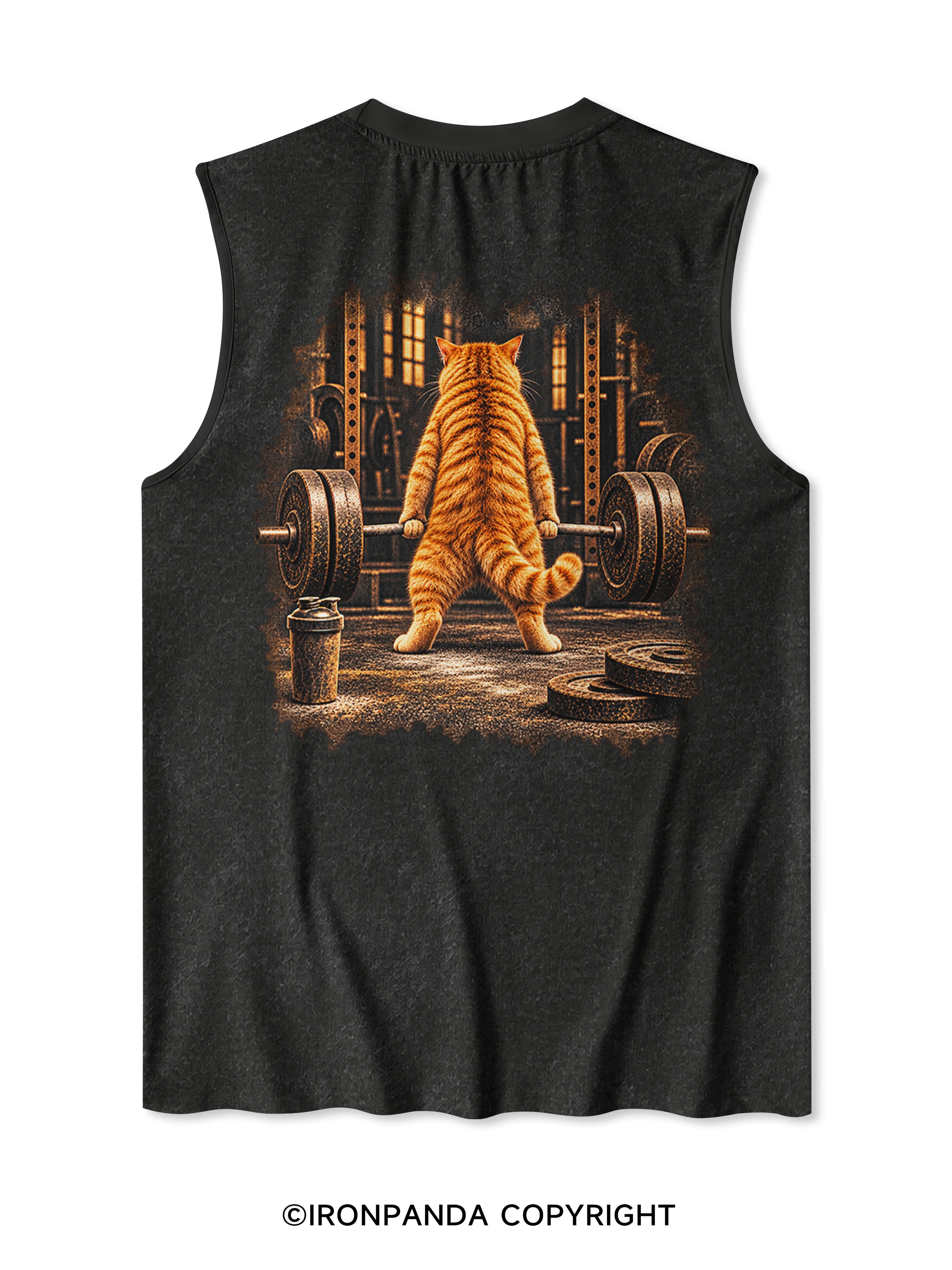 Funny Cat Weightlift Quick-Dry Mesh Tank