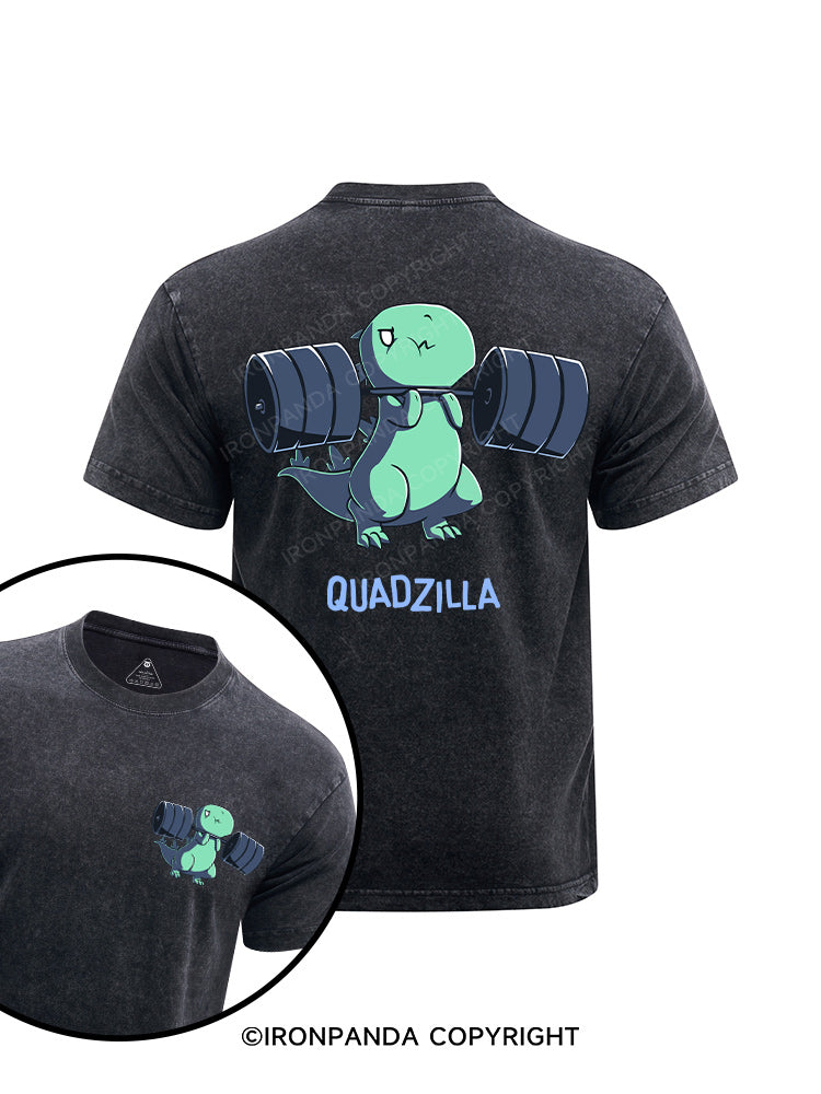 QUADZILLA printed Washed Gym Shirt