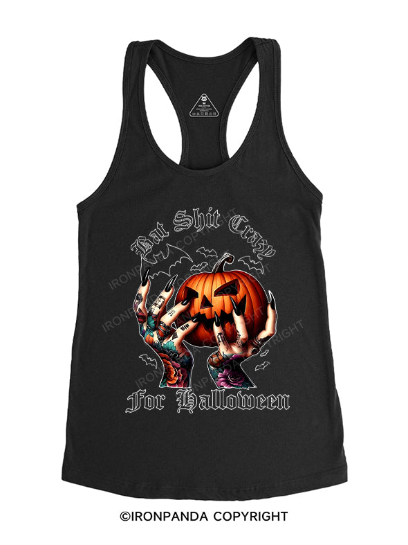 Bat Shit Crazy For Halloween Gym Racerback Tank