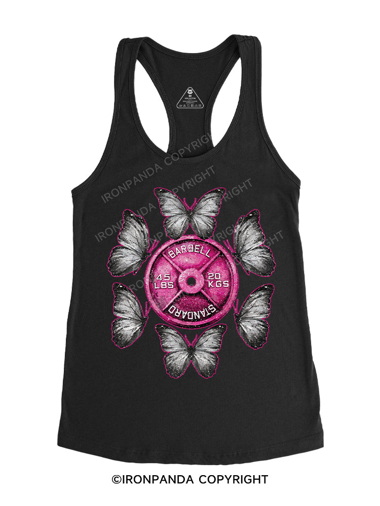 Barbell Butterfly Gym Racerback Tank