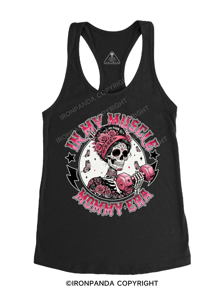 In my muscle mommy era Gym Racerback Tank