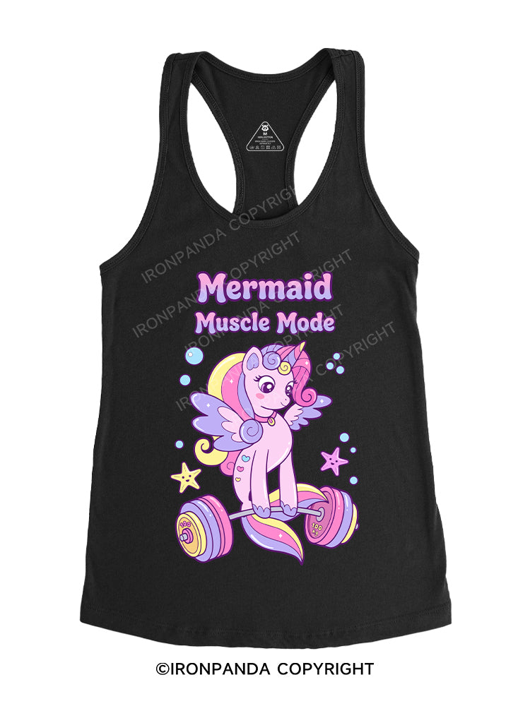 Mermaid Muscle Mode Gym Racerback Tank