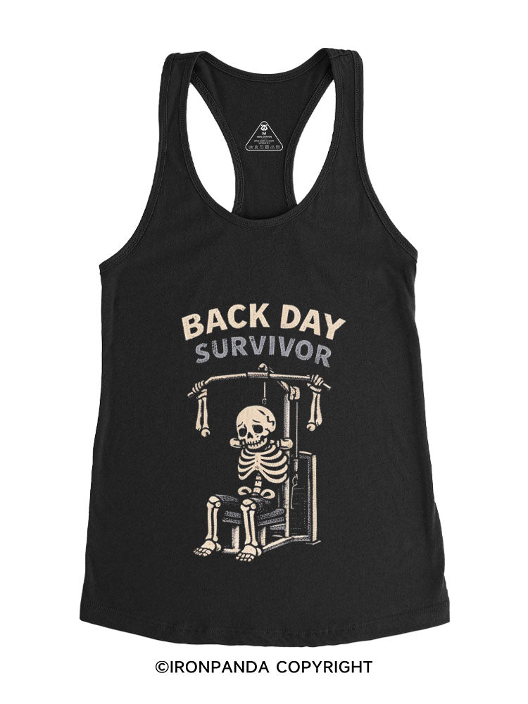 BACK DAY SURVIVOR SKELETON Gym Racerback Tank
