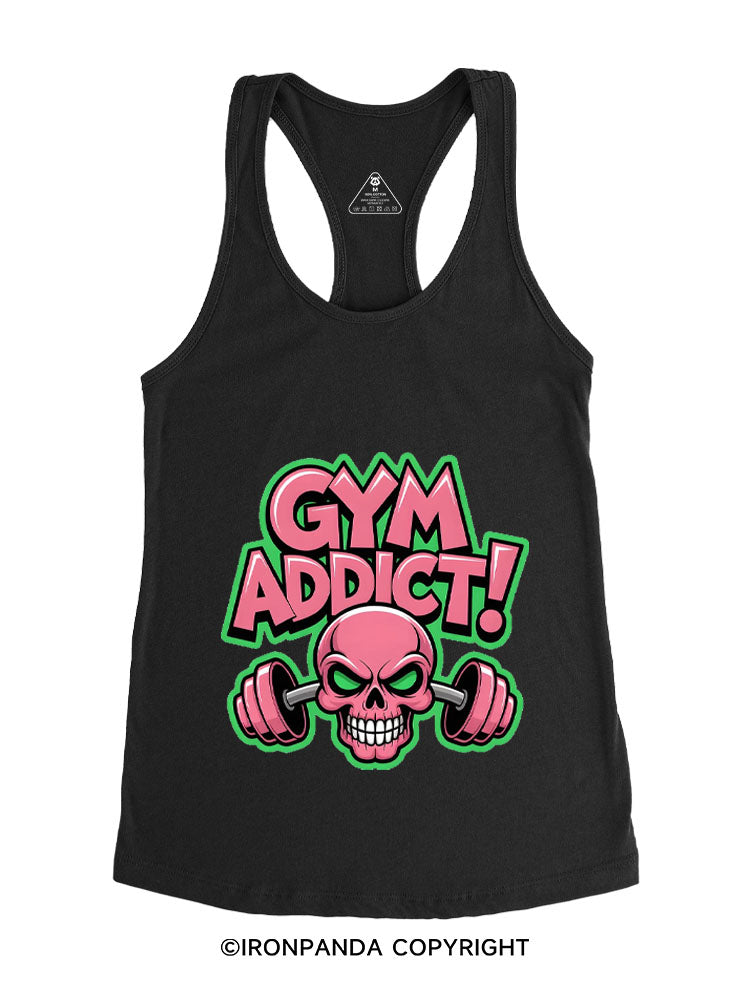 GYM ADDICT! SKULL Gym Racerback Tank