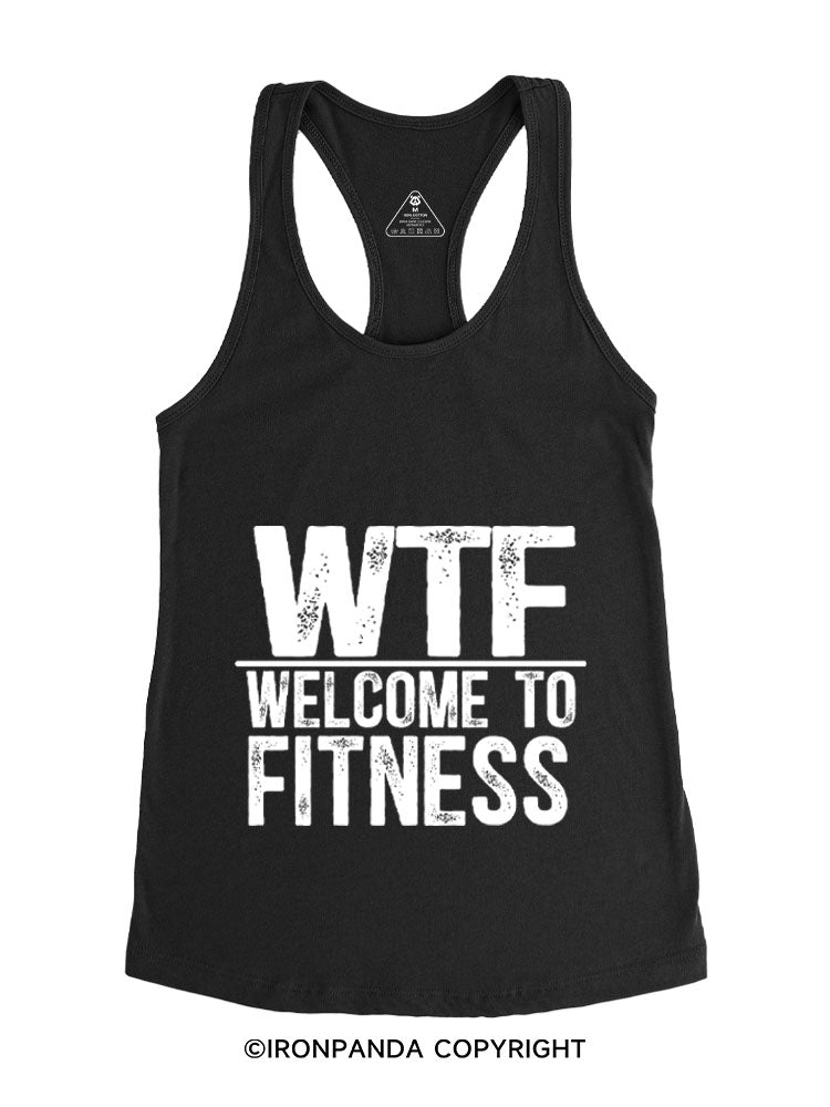 WTF WELCOME TO FITNESS Gym Racerback Tank