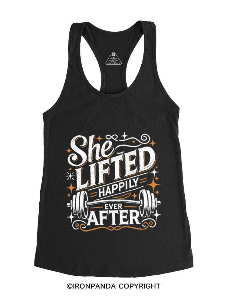 SHE LIFTED HAPPILY EVER AFTER GYM Gym Racerback Tank