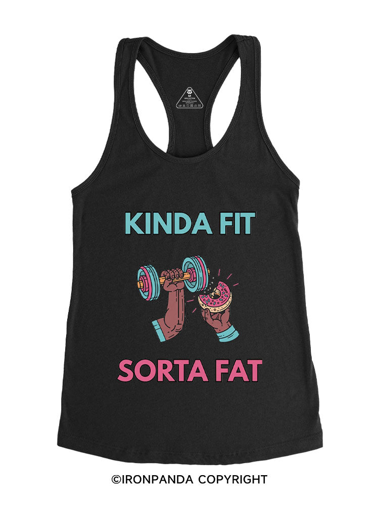KINDA FIT SORTA FAT DONUT LOVER Gym Racerback Tank