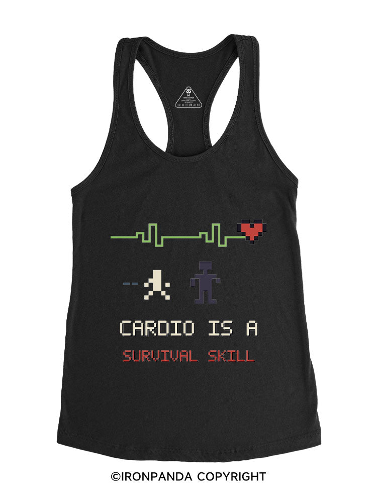 CARDIO IS A SURVIVAL SKILL Gym Racerback Tank