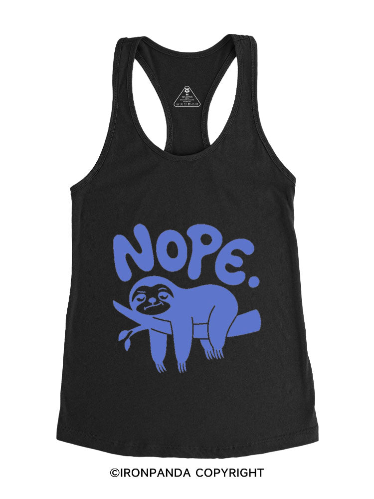 NO TODAY SLOTH Gym Racerback Tank