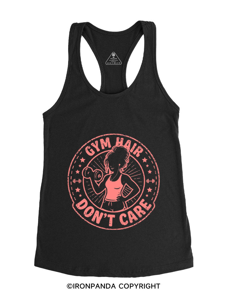GYM HAIR DON'T CARE STRONG LIFE Gym Racerback Tank