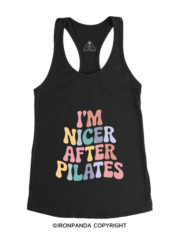 I'M NICER AFTER PILATES Gym Racerback Tank