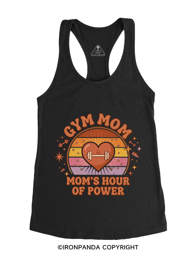 GYM MOM MOM'S HOUR OF POWER Gym Racerback Tank