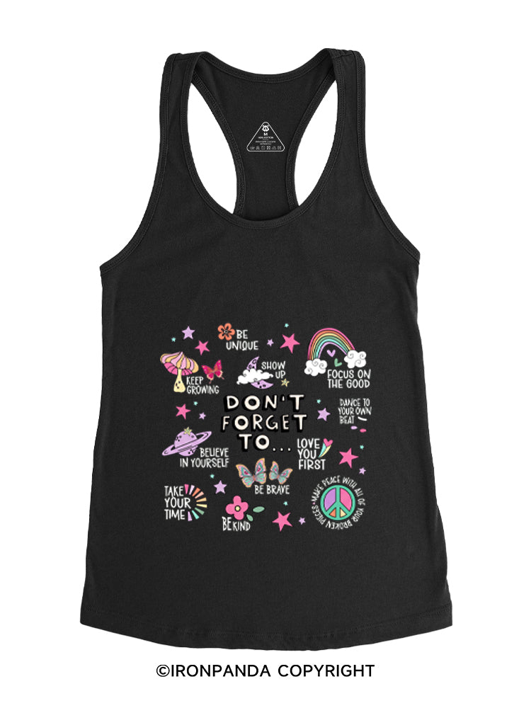 DON'T FORGET TO Gym Racerback Tank