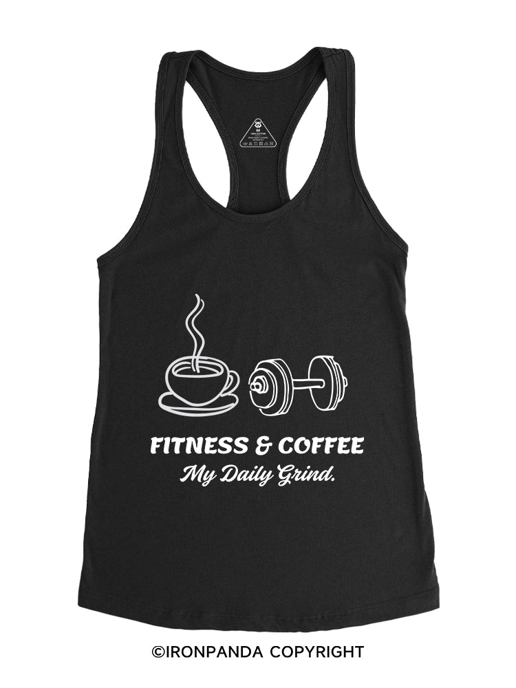 FITNESS & COFFEE MY DAILY GRIND Gym Racerback Tank