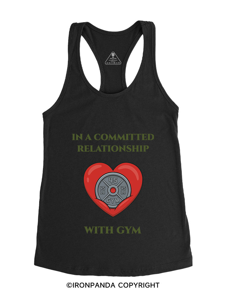 IN A COMMITTED WITH GYM Gym Racerback Tank