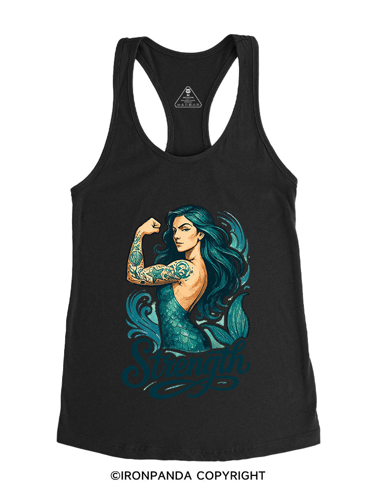 STRENGTH MUSCLE MERMAID Gym Racerback Tank