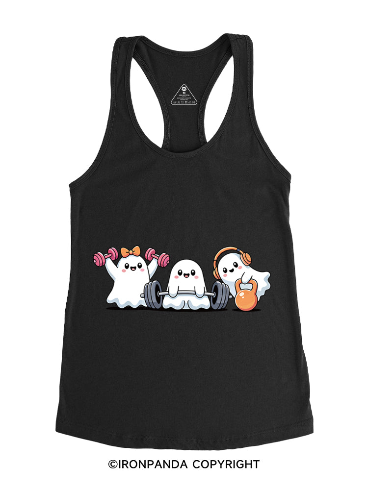 WEIGHTLIFTING SPOOKY FUNNY GYM Gym Racerback Tank
