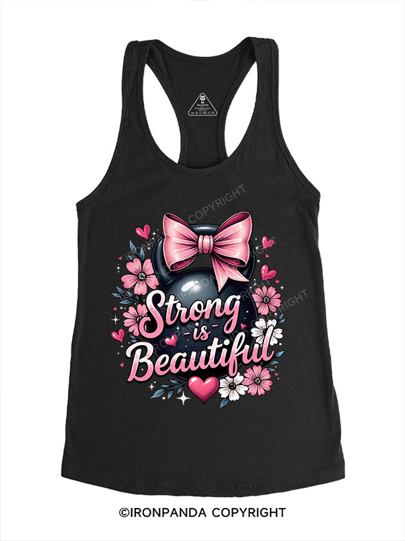 strong is beautiful Gym Racerback Tank