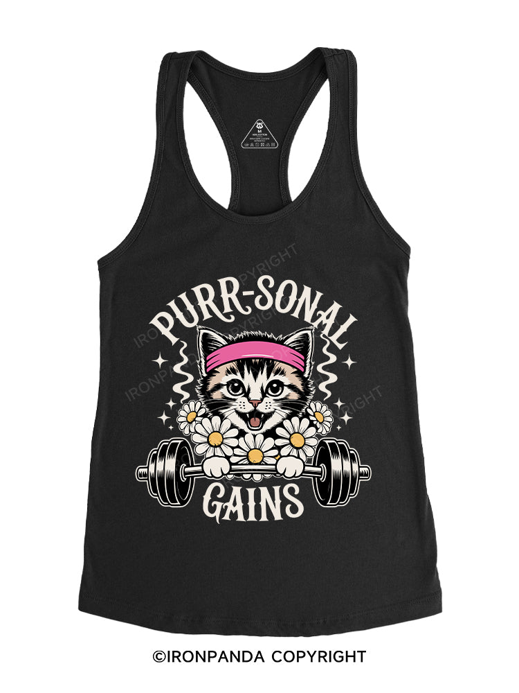 PURR-SONAL GAINS Gym Racerback Tank