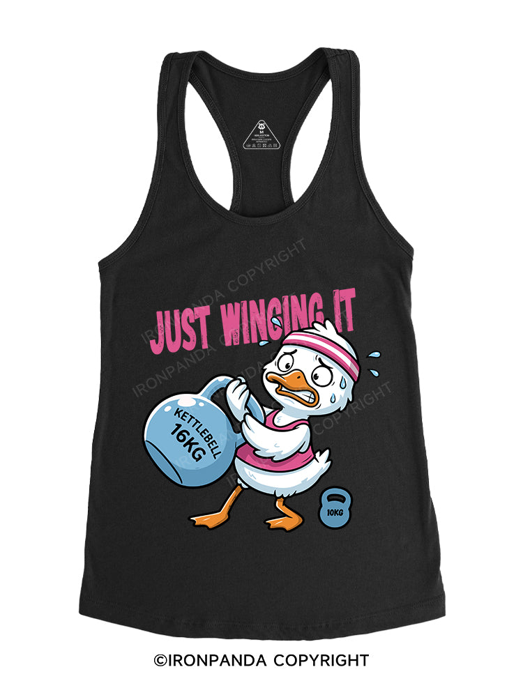 JUST WINGING IT Gym Racerback Tank