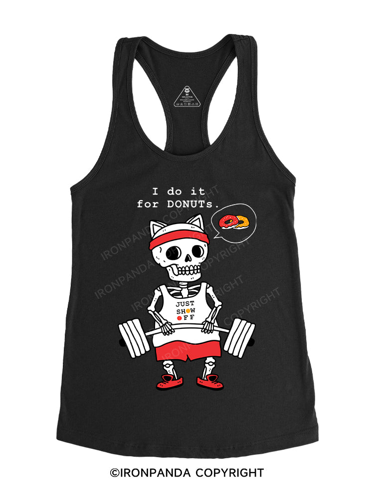 I do it for DONUTS Gym Racerback Tank
