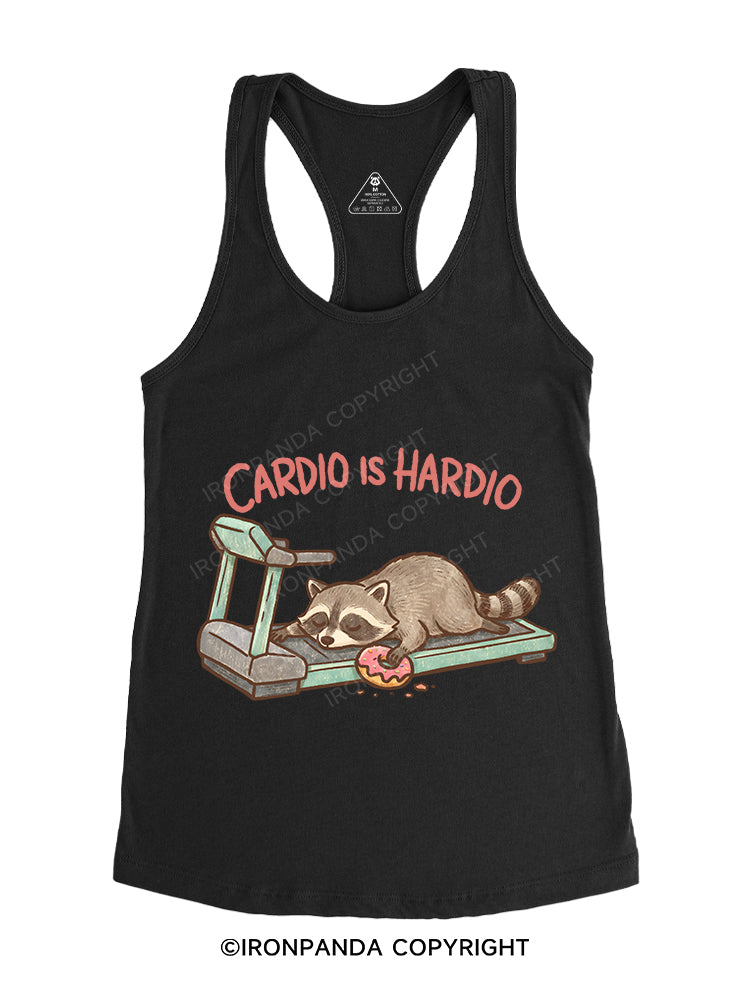 CARDIO IS HARDIO Gym Racerback Tank