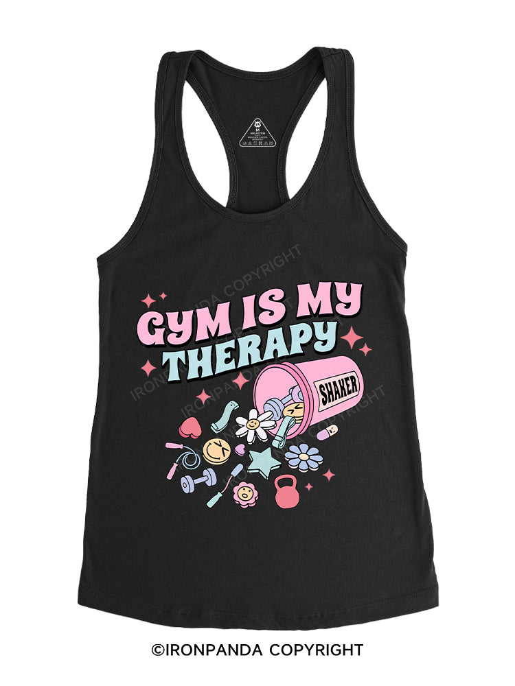 GYM IS MY THERAPY Gym Racerback Tank